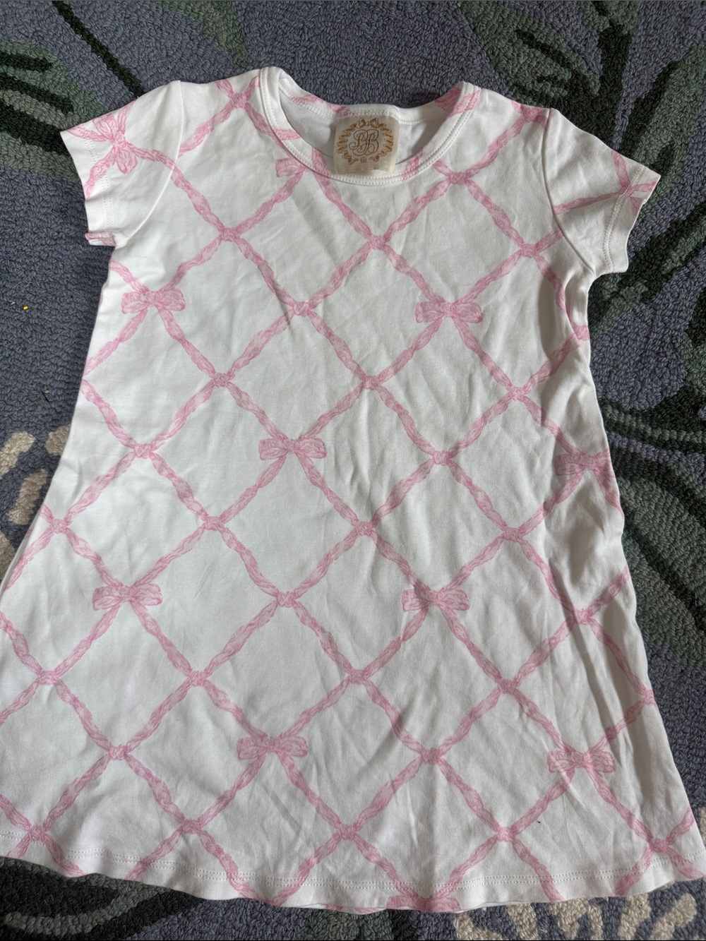 The Beaufort Bonnet Company White Dress with Pink Bow Lattice